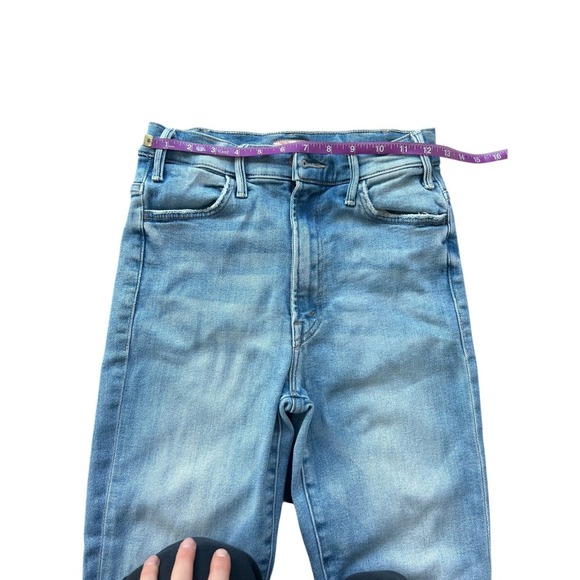 MOTHER The Hustler Ankle Fray Jeans Au Revoir Size 27 Light Wash Denim Cropped - Picture 9 of 13